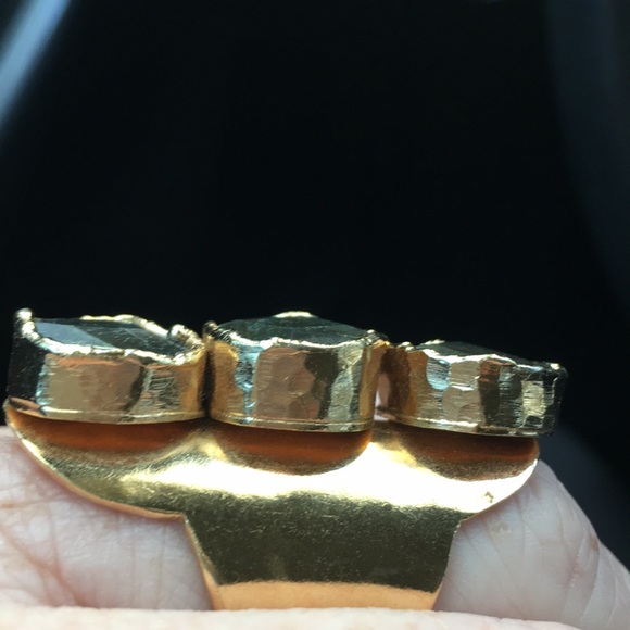 Love Tatum 24k gold adjustable ring w/ Labradorite - Picture 3 of 4